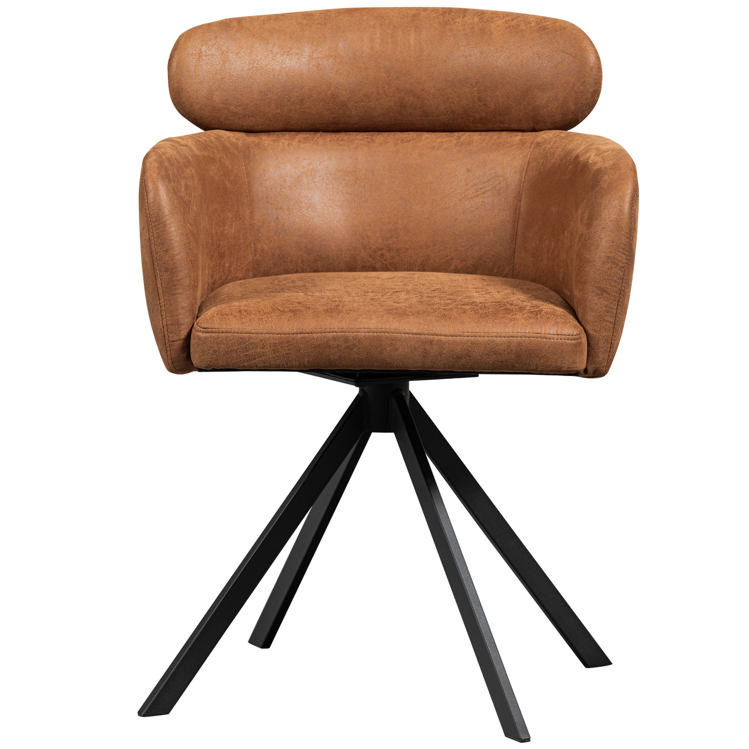 Fenne Draaibare Eetkamerstoel Leerlook Cognac