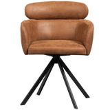 Fenne Draaibare Eetkamerstoel Leerlook Cognac