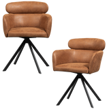 Fenne Draaibare Eetkamerstoel Leerlook Cognac