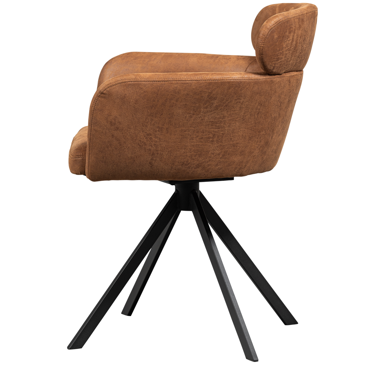 Fenne Draaibare Eetkamerstoel Leerlook Cognac