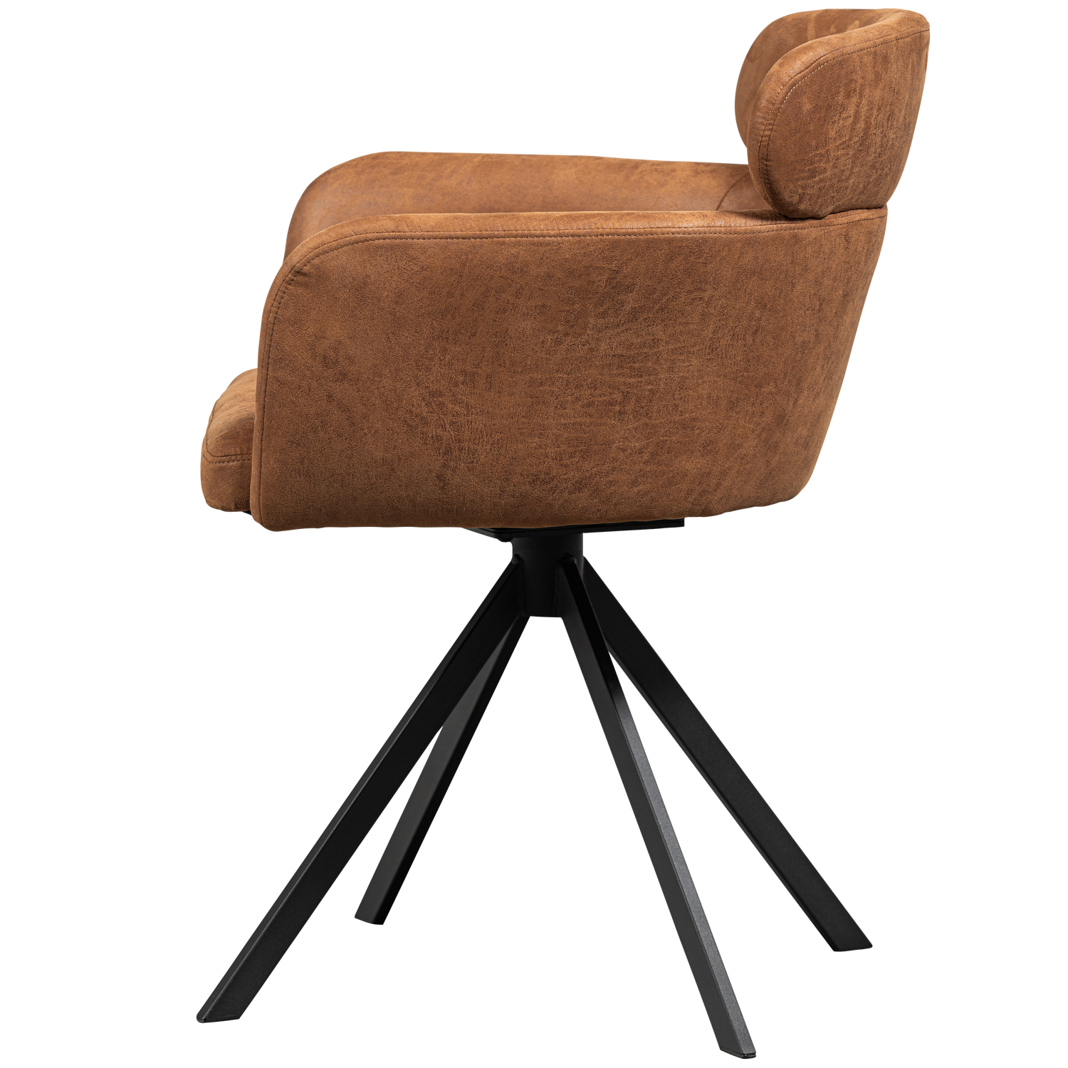 Fenne Draaibare Eetkamerstoel Leerlook Cognac