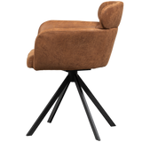 Fenne Draaibare Eetkamerstoel Leerlook Cognac