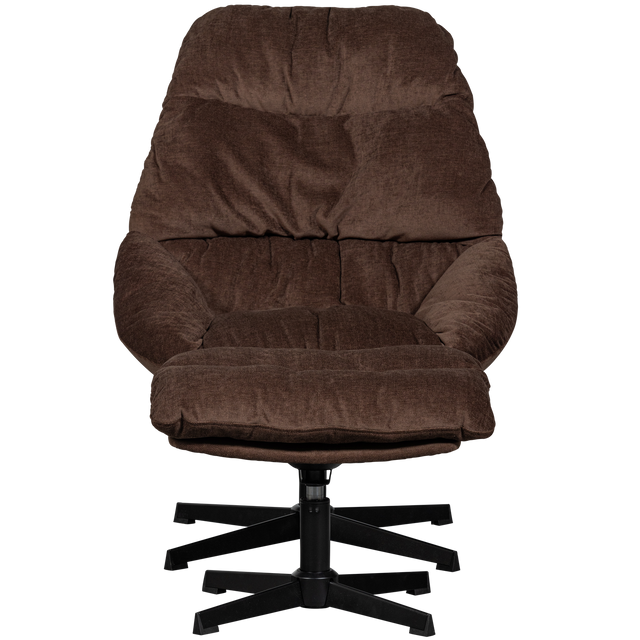 Yaro Draaibare Fauteuil Met Hocker Espresso van WOOOD – Luxe comfort op maat van PureWonen. Vraag naar de beste prijs.