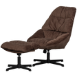 Yaro Draaibare Fauteuil Met Hocker Espresso van WOOOD – Luxe comfort op maat van PureWonen. Vraag naar de beste prijs.