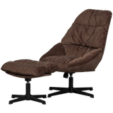 Yaro Draaibare Fauteuil Met Hocker Espresso van WOOOD – Luxe comfort op maat van PureWonen. Vraag naar de beste prijs.