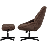 Yaro Draaibare Fauteuil Met Hocker Espresso van WOOOD – Luxe comfort op maat van PureWonen. Vraag naar de beste prijs.