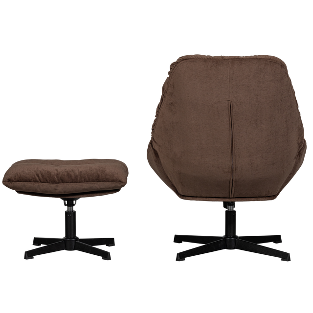 Yaro Draaibare Fauteuil Met Hocker Espresso van WOOOD – Luxe comfort op maat van PureWonen. Vraag naar de beste prijs.