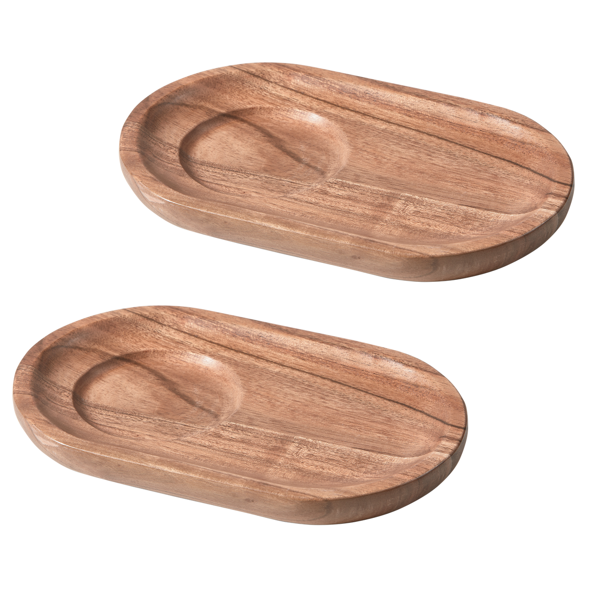 Josje Serveer Plateau Acacia Hout Naturel Set Van 2