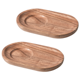 Josje Serveer Plateau Acacia Hout Naturel Set Van 2