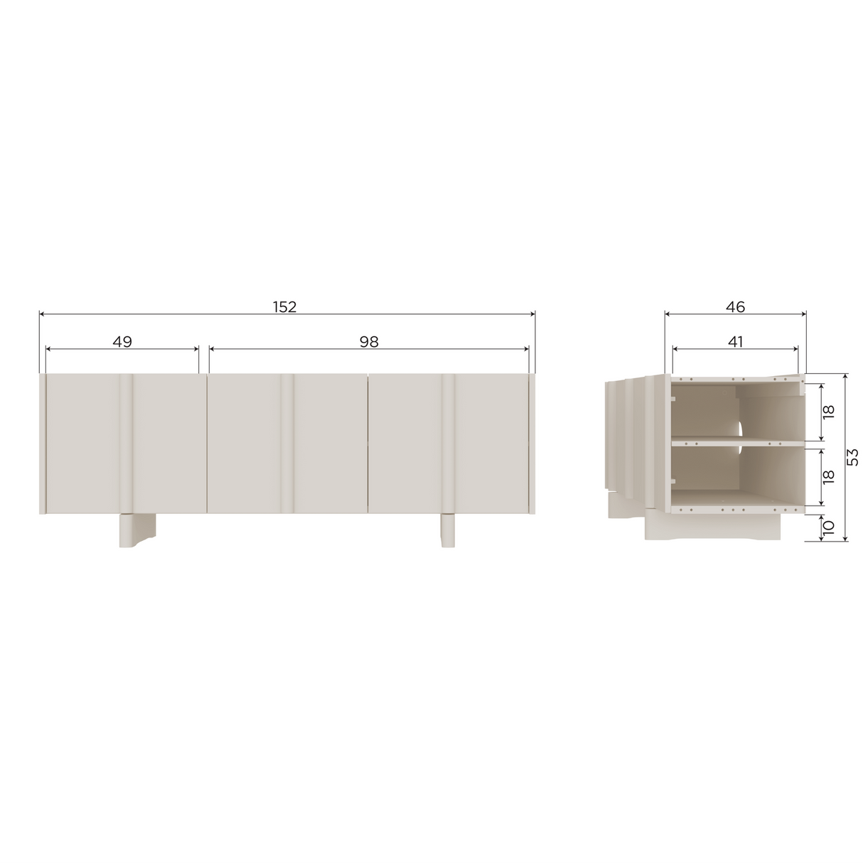 Basu Tv Meubel 152 Cm Grenen Dust [Fsc]