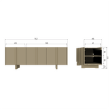 Basu Tv Meubel 152 Cm Grenen Moss [Fsc]