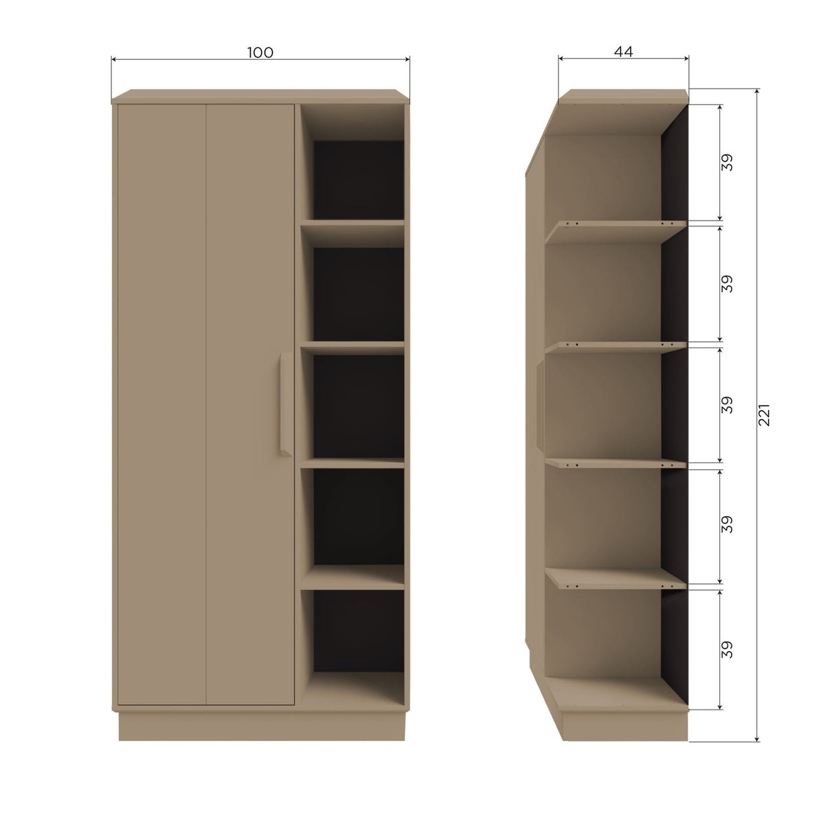 Lowen Opbergkast Grenen Mud [Fsc] van WOOOD – Luxe comfort op maat van PureWonen. Vraag naar de beste prijs.