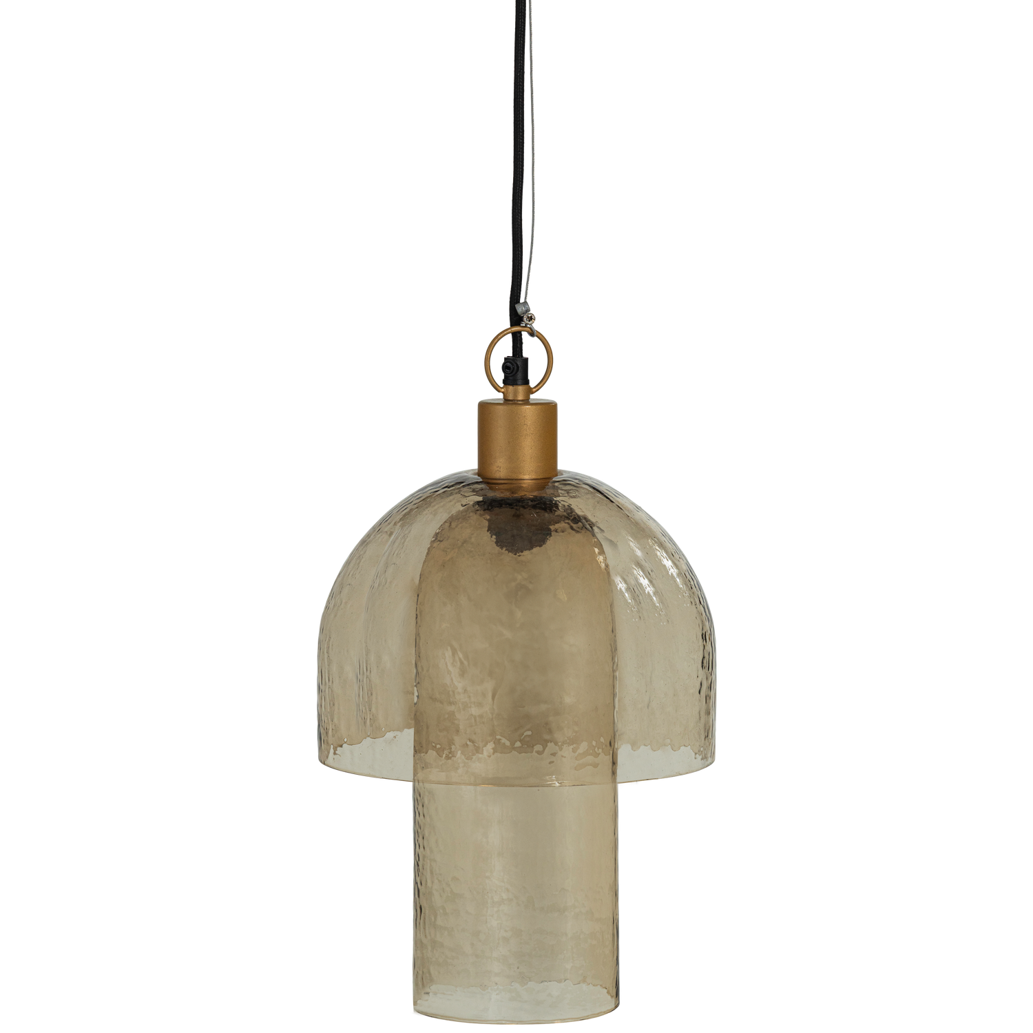Gigi Hanglamp Dubbele Kap Gehamerd Glas Naturel