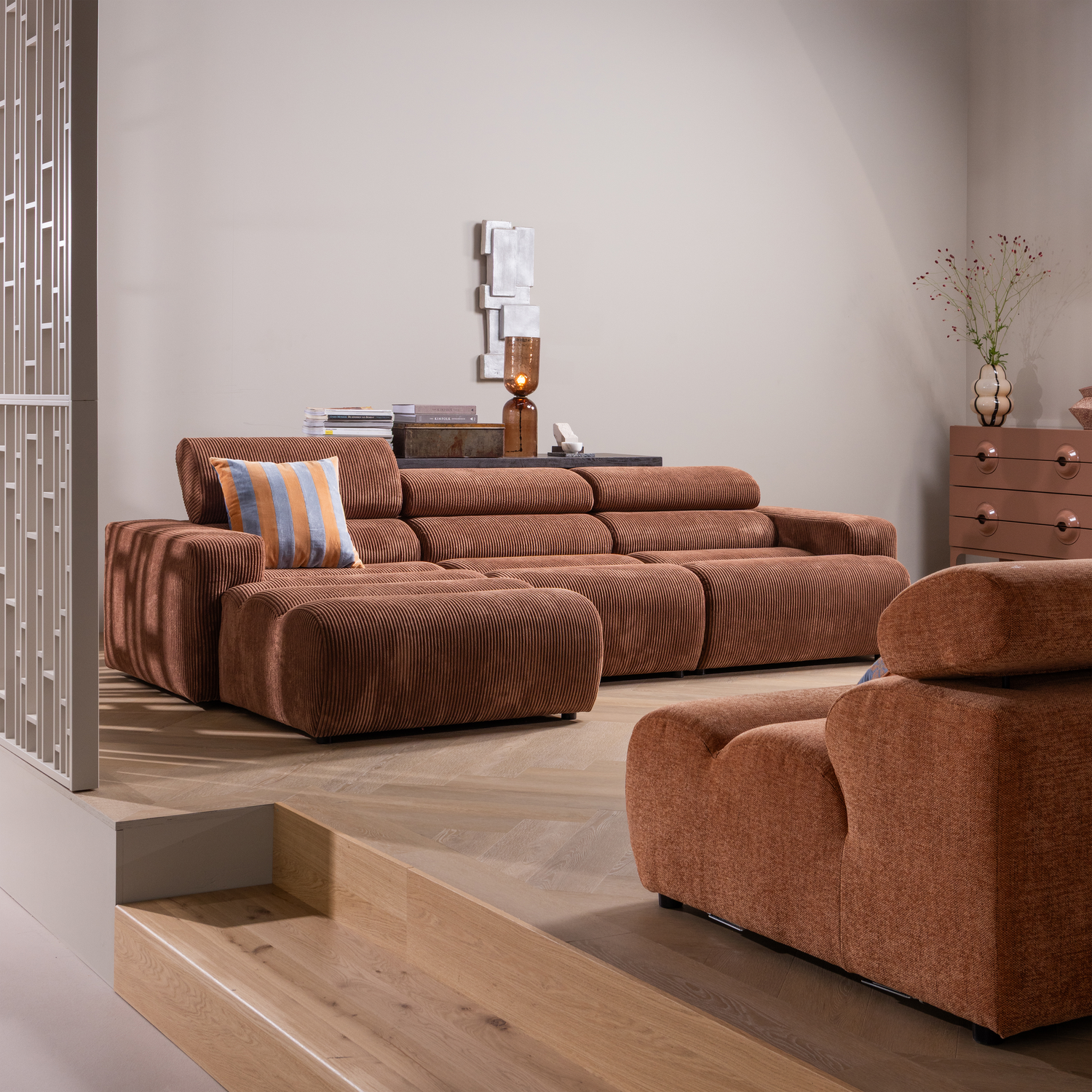 Novi Chaise Longue Bank Links Ribstof Terra