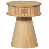 Karri Nachtkastje Rond Hout Naturel