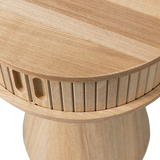 Karri Nachtkastje Rond Hout Naturel