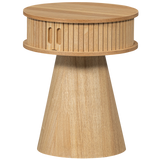 Karri Nachtkastje Rond Hout Naturel