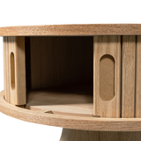Karri Nachtkastje Rond Hout Naturel