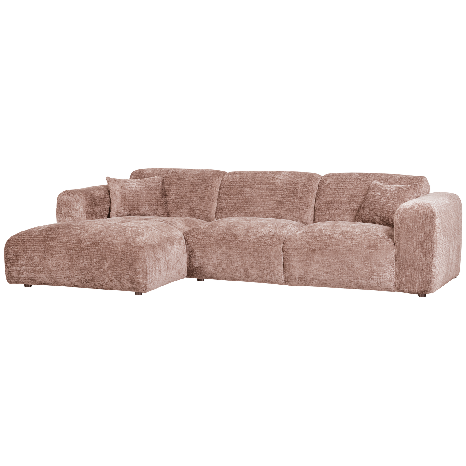 Cloud Chaise Longue Bank Links Chenille Taupe/Roze