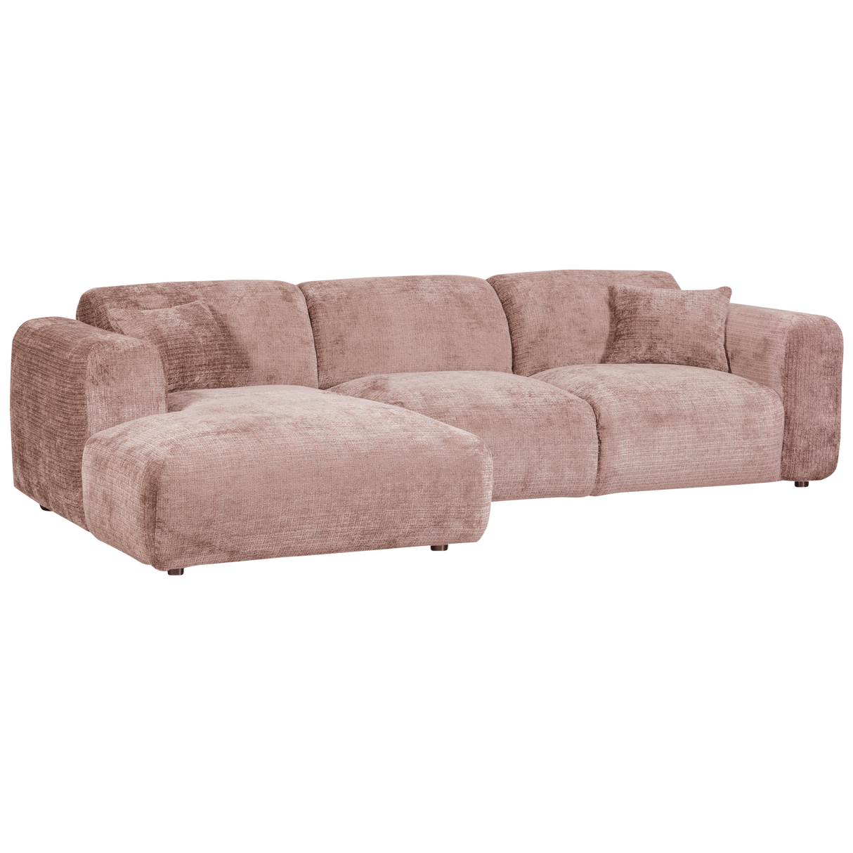 Cloud Chaise Longue Bank Links Chenille Taupe/Roze