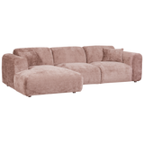 Cloud Chaise Longue Bank Links Chenille Taupe/Roze