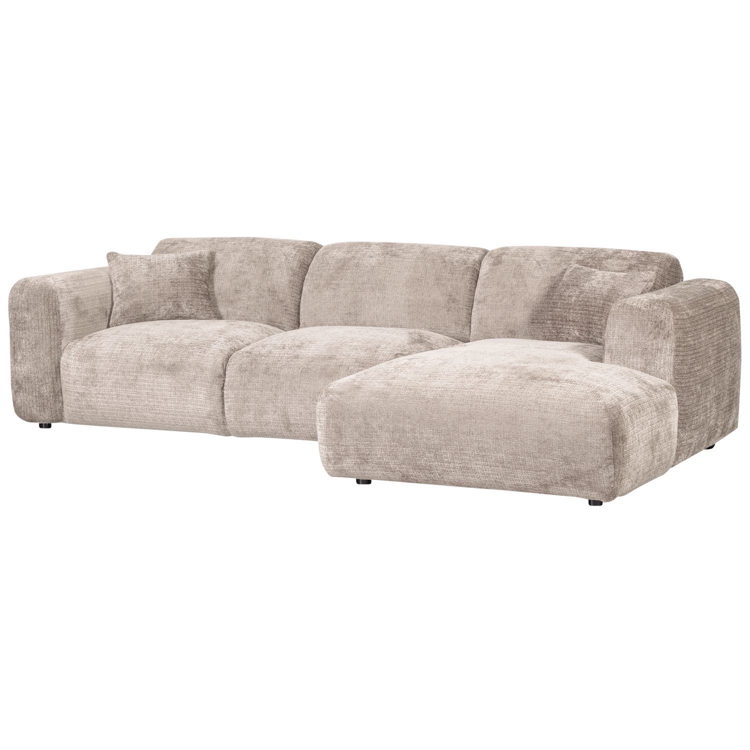 Cloud Chaise Longue Bank Rechts Chenille Naturel
