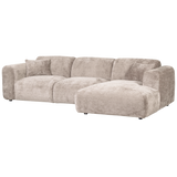 Cloud Chaise Longue Bank Rechts Chenille Naturel