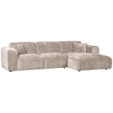Cloud Chaise Longue Bank Rechts Chenille Naturel
