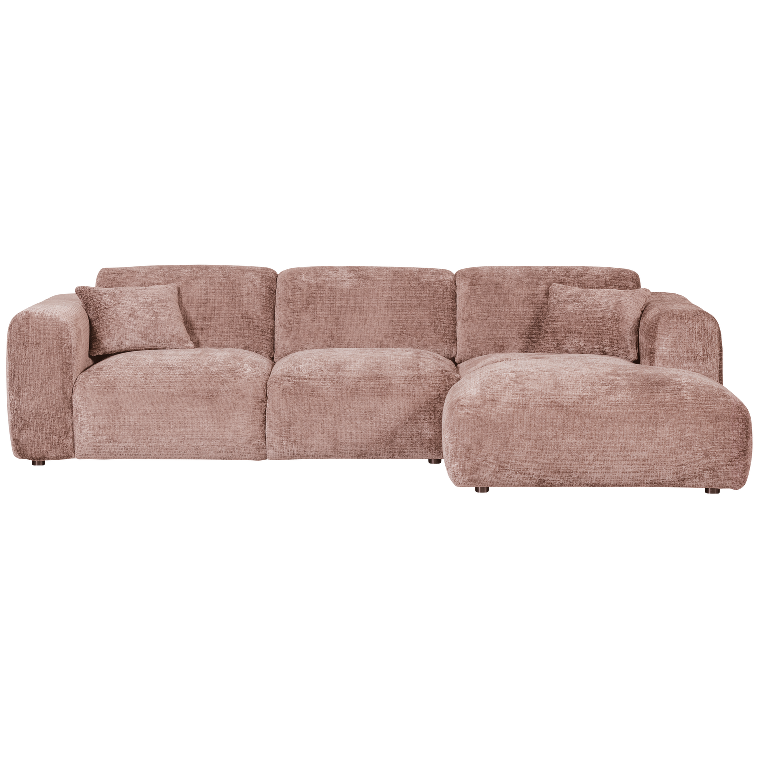 Cloud Chaise Longue Bank Rechts Chenille Taupe/Roze
