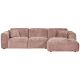 Cloud Chaise Longue Bank Rechts Chenille Taupe/Roze