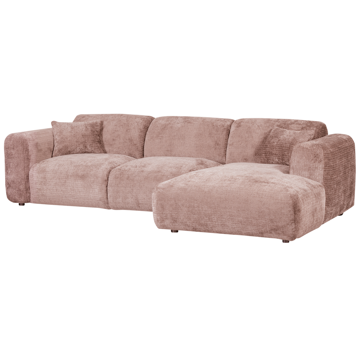 Cloud Chaise Longue Bank Rechts Chenille Taupe/Roze