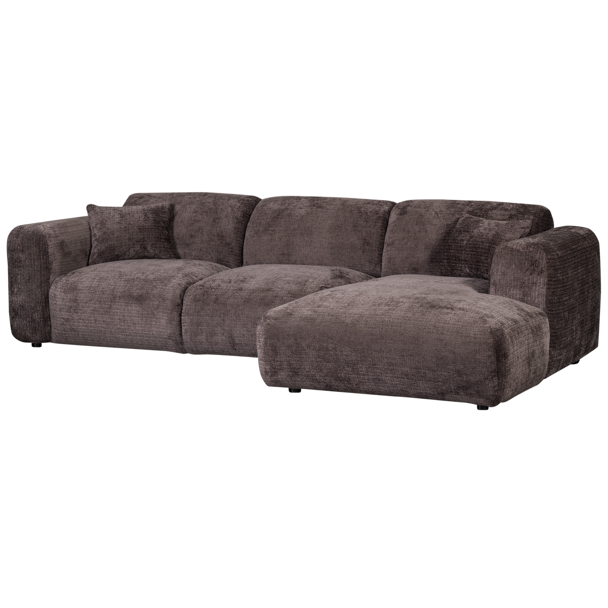 Cloud Chaise Longue Bank Rechts Chenille Warm Bruin