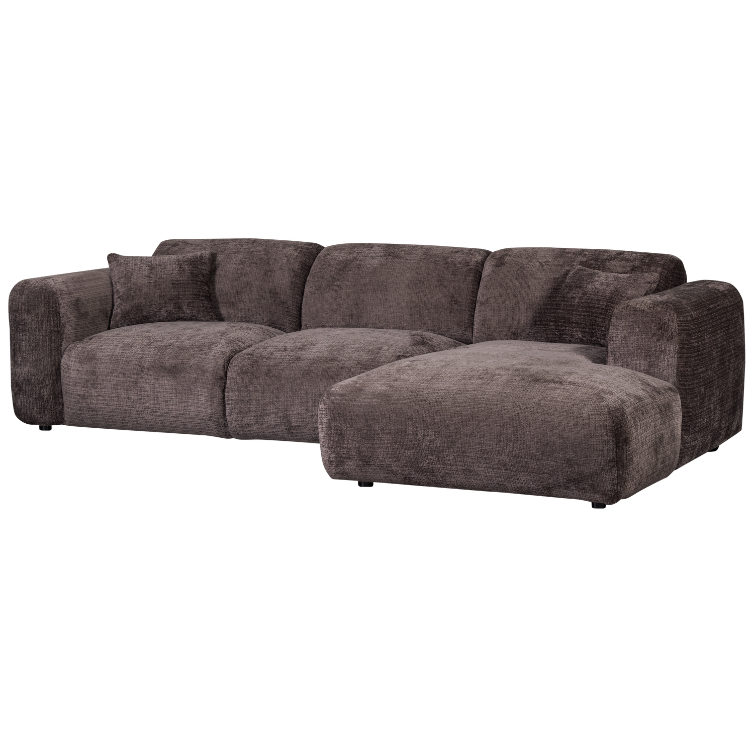 Cloud Chaise Longue Bank Rechts Chenille Warm Bruin