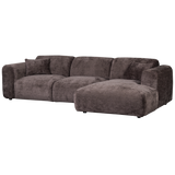 Cloud Chaise Longue Bank Rechts Chenille Warm Bruin