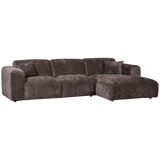 Cloud Chaise Longue Bank Rechts Chenille Warm Bruin