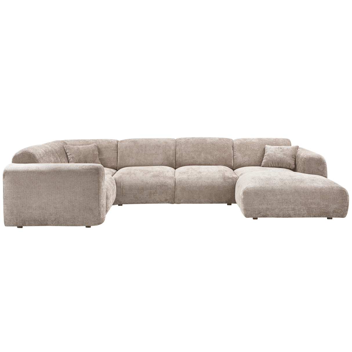 Cloud Hoekbank Links Geweven Chenille Naturel