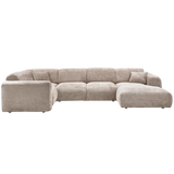 Cloud Hoekbank Links Geweven Chenille Naturel