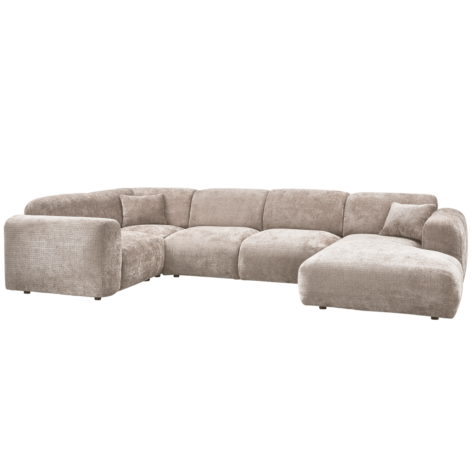 Cloud Hoekbank Links Geweven Chenille Naturel