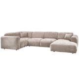 Cloud Hoekbank Links Geweven Chenille Naturel