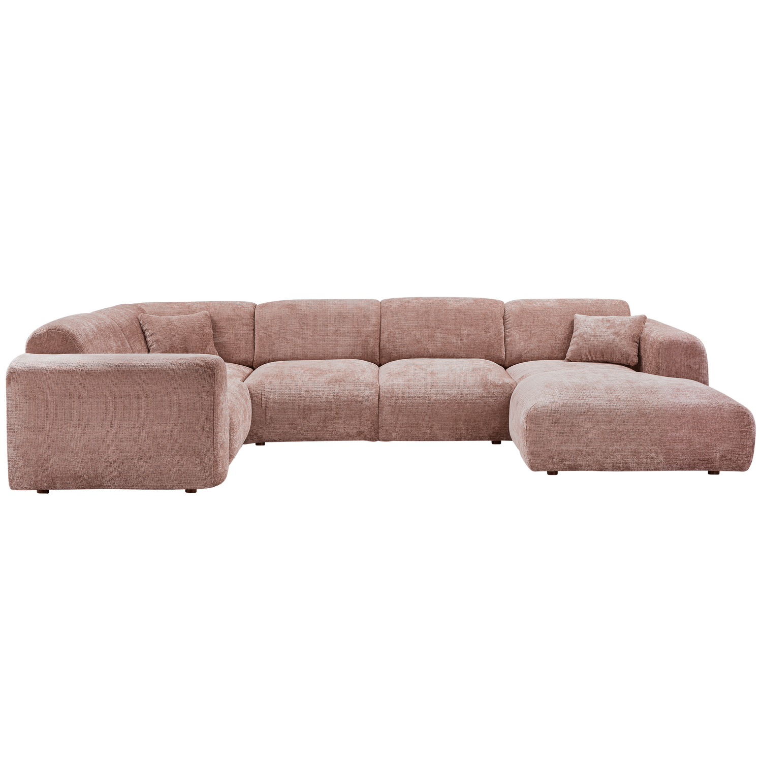 Cloud Hoekbank Links Geweven Chenille Taupe/Roze