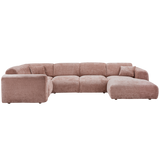 Cloud Hoekbank Links Geweven Chenille Taupe/Roze