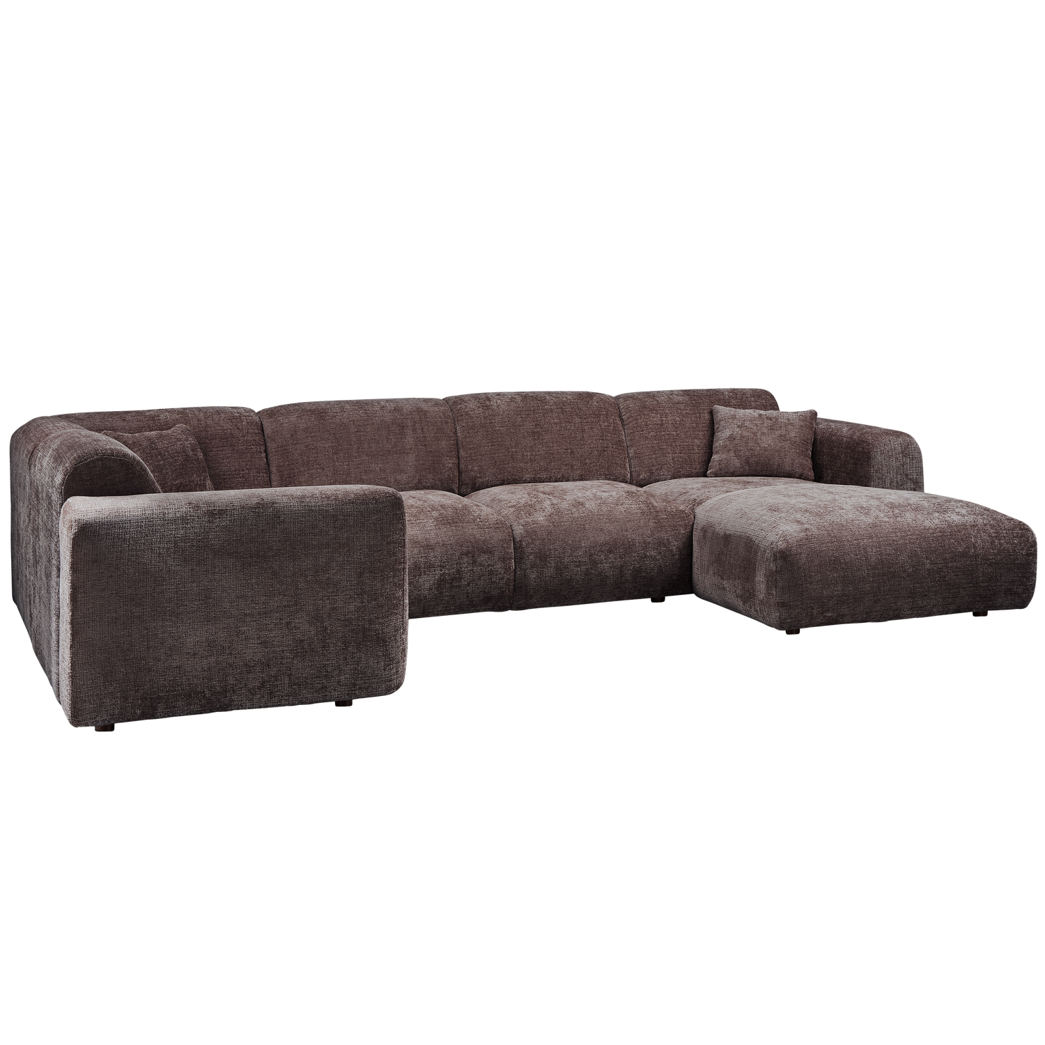 Cloud Hoekbank Links Geweven Chenille Warm Bruin