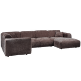 Cloud Hoekbank Links Geweven Chenille Warm Bruin