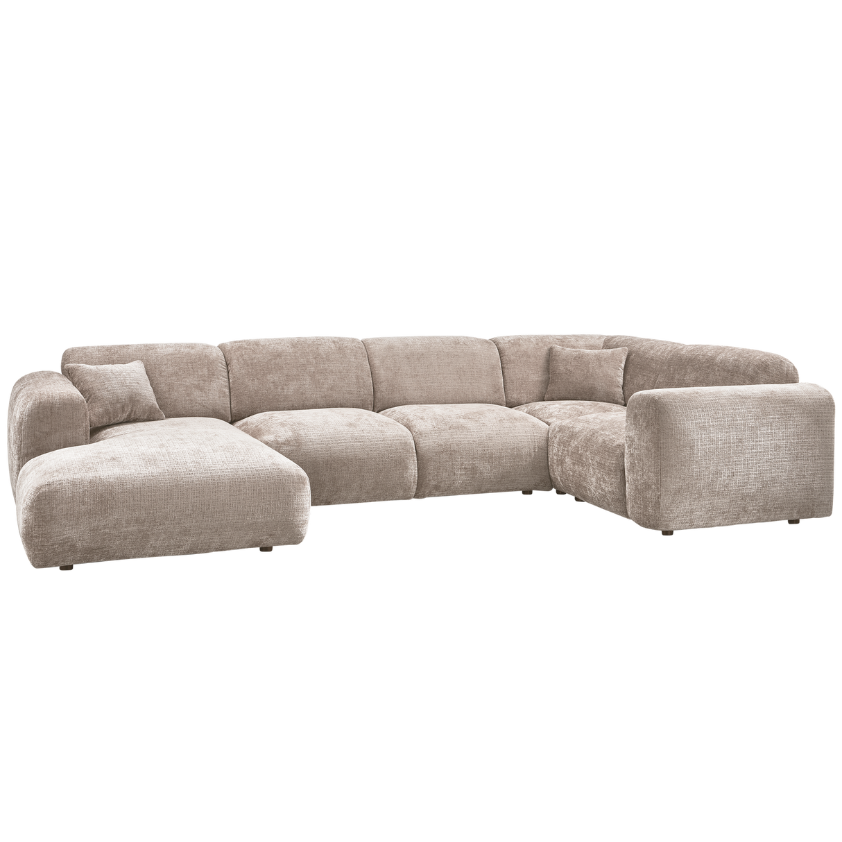 Cloud Hoekbank Rechts Geweven Chenille Naturel