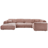 Cloud Hoekbank Rechts Geweven Chenille Taupe/Roze
