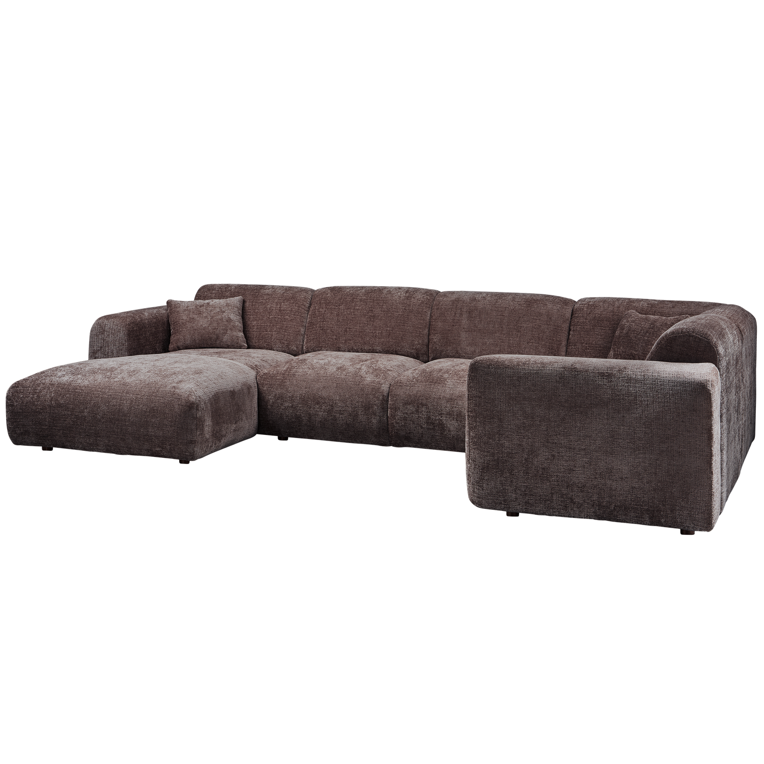 Cloud Hoekbank Rechts Geweven Chenille Warm Bruin