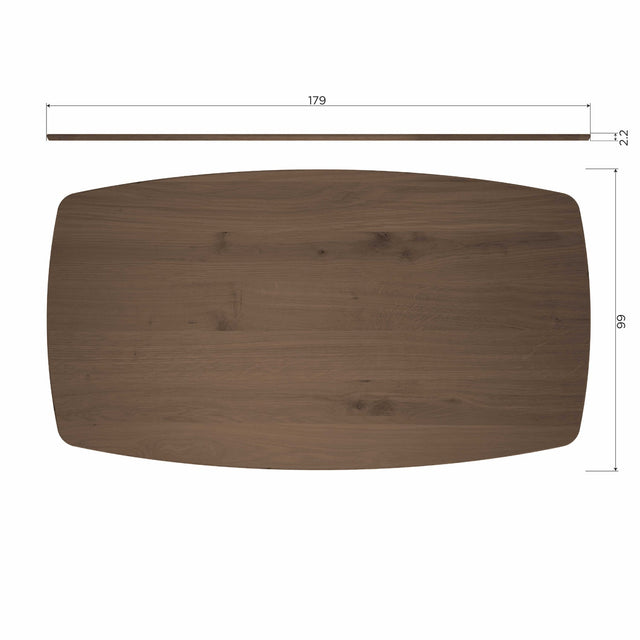 Tablo Eettafel Deens Ovaal Dl 180 X100 Cm Cashmere Brown [Fsc]