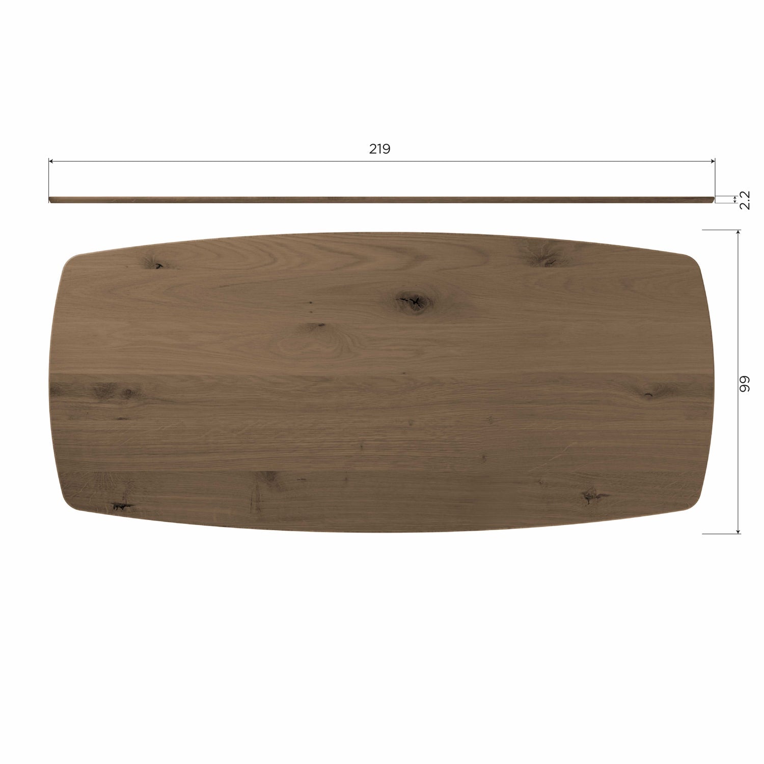 Tablo Eettafel Deens Ovaal Dl 220 X100 Cm Cashmere Brown [Fsc]