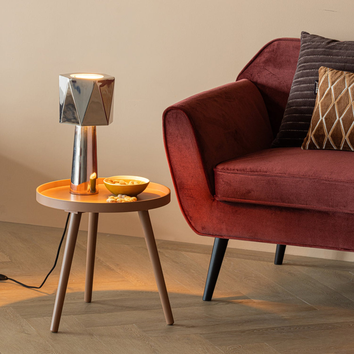 Sasha Bijzettafel O41 Cm Hout Oudroze [Fsc]