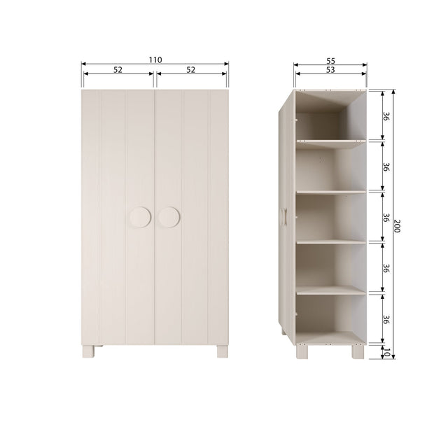 Noah 2 Drs Kast Geborsteld Grenen Dust [Fsc] van WOOOD – Luxe comfort op maat van PureWonen. Vraag naar de beste prijs.